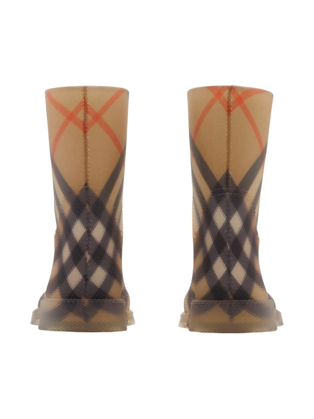 Stivali per la pioggia Marsh per bambini Burberry Kids beige con motivo vintage check - Image 2