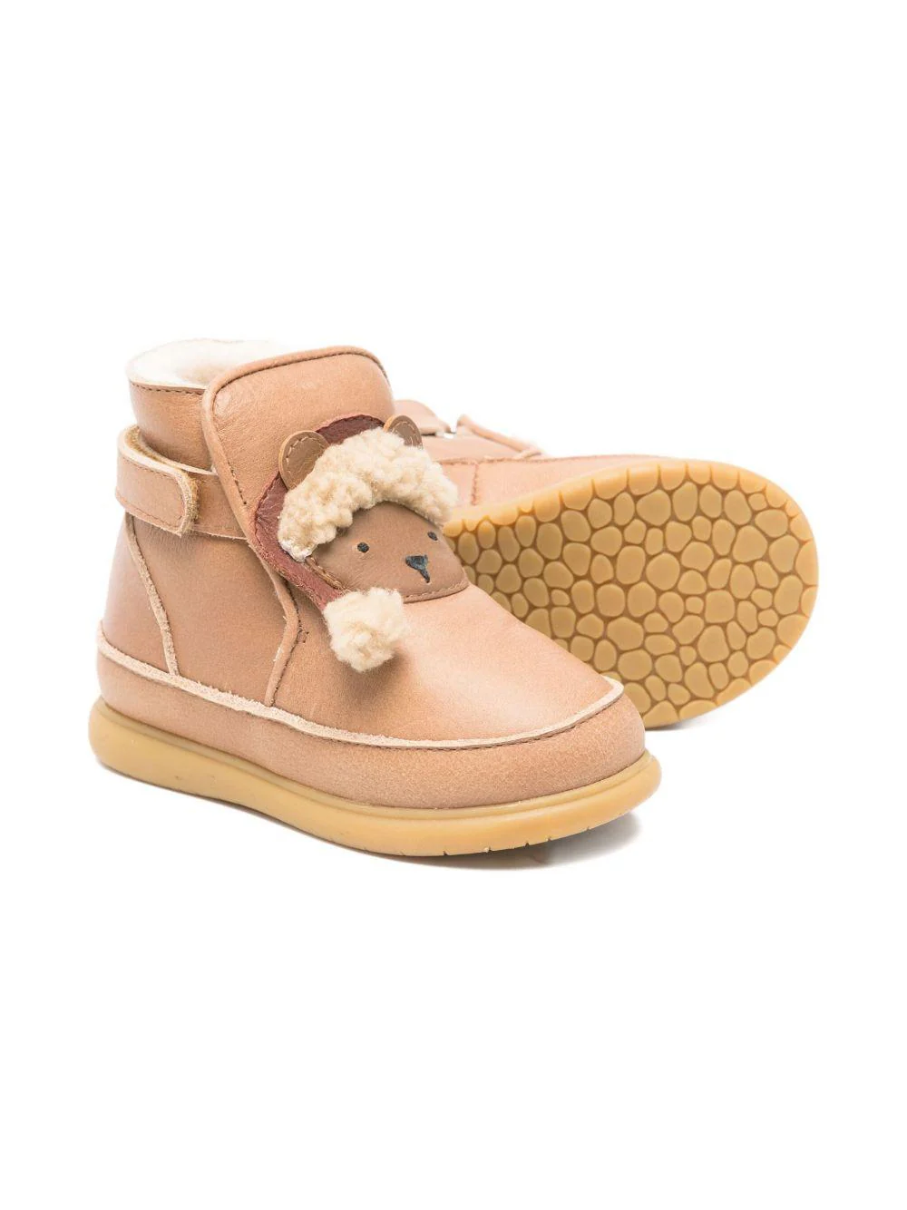 Stivali per neonato Donsje beige con applicazioni orso di Natale - Image 2