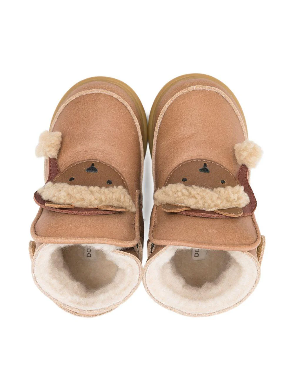 Stivali per neonato Donsje beige con applicazioni orso di Natale - Image 3