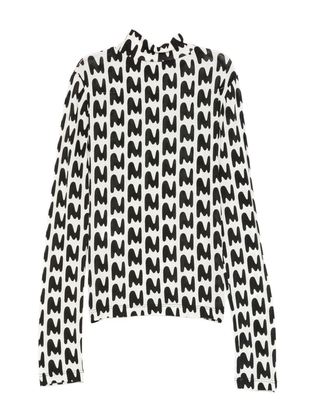 T-shirt a collo alto per bambina MSGM Kids bianca con stampa astratta - Image 2