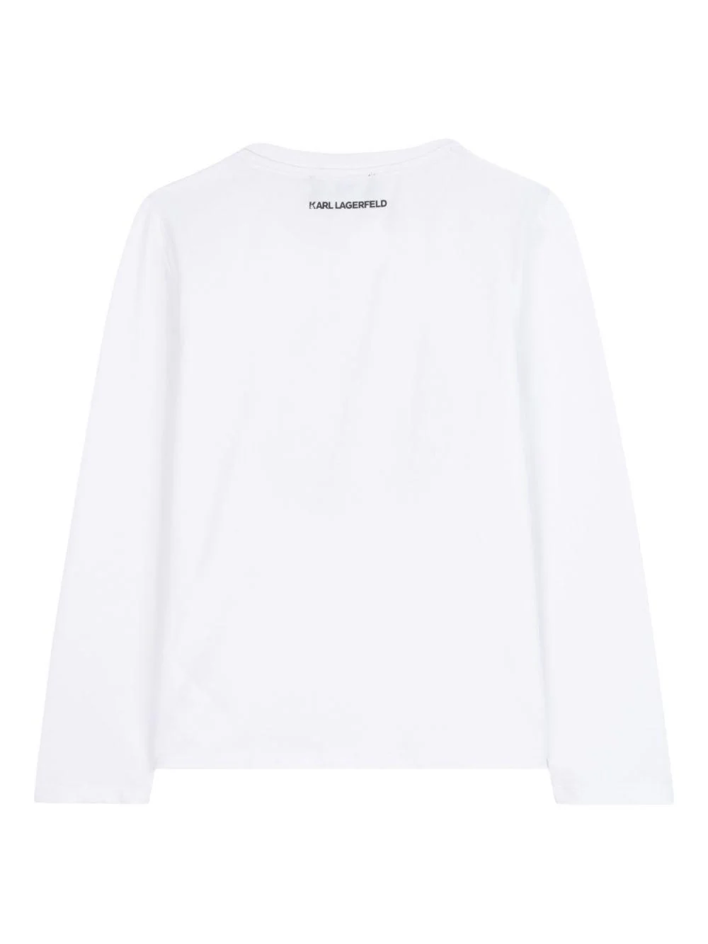T-shirt a maniche lunghe per bambini Karl Lagerfeld Kids bianca con scollo rotondo - Image 2
