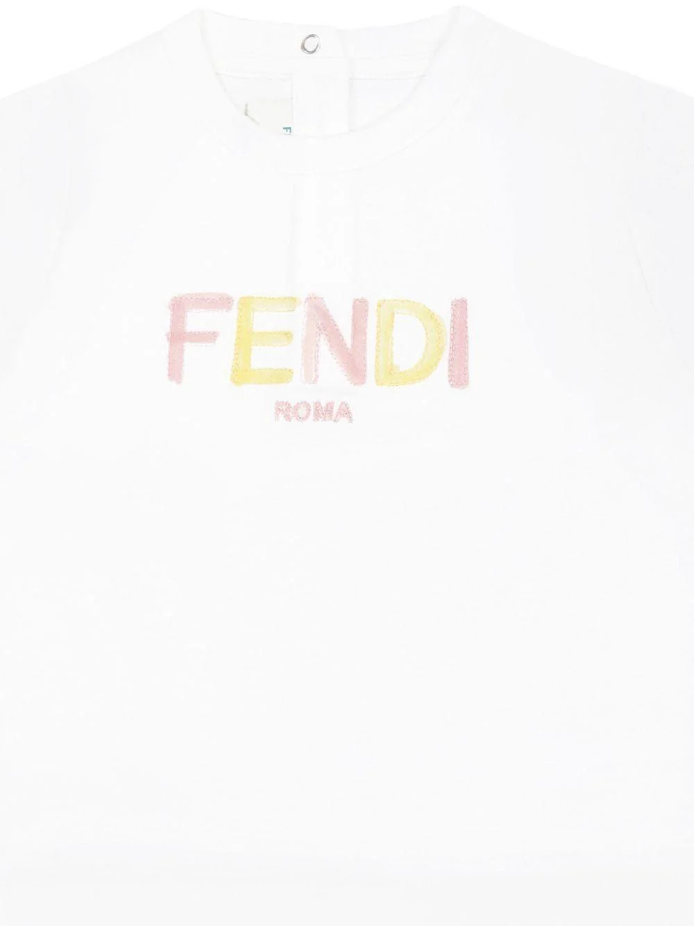 T-shirt baby in jersey con logo per neonato Fendi Kids bianco con orlo dritto - Image 2
