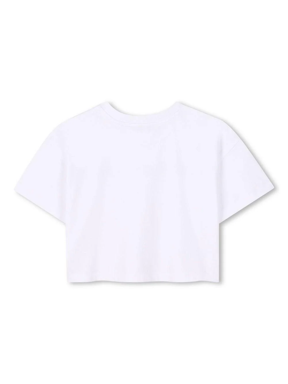 T-shirt con applicazione logo per bambina Marc Jacobs Kids bianco con design crop - Image 2