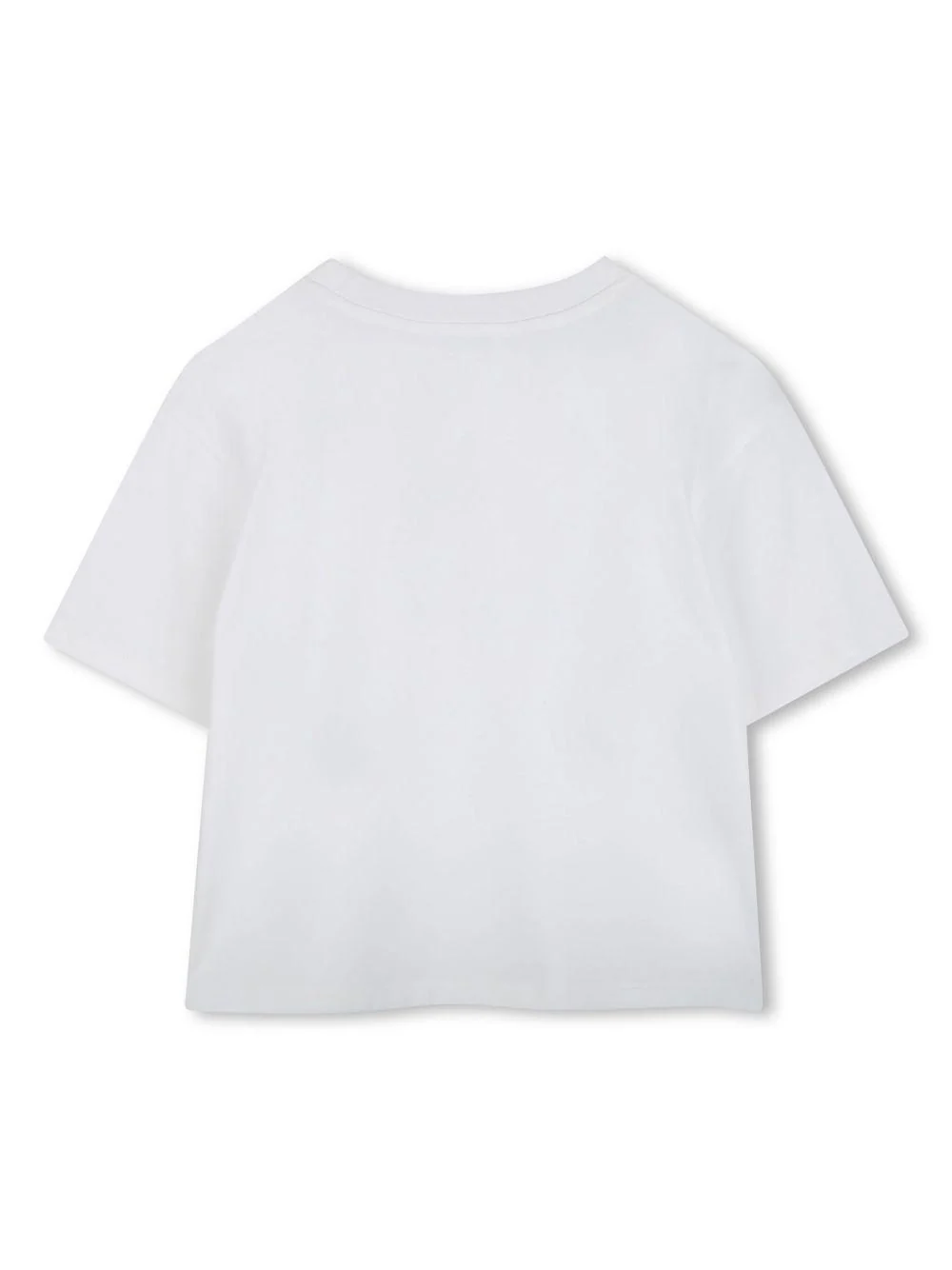 T-shirt con applicazione logo per bambina Marc Jacobs Kids bianco con trama jersey - Image 2