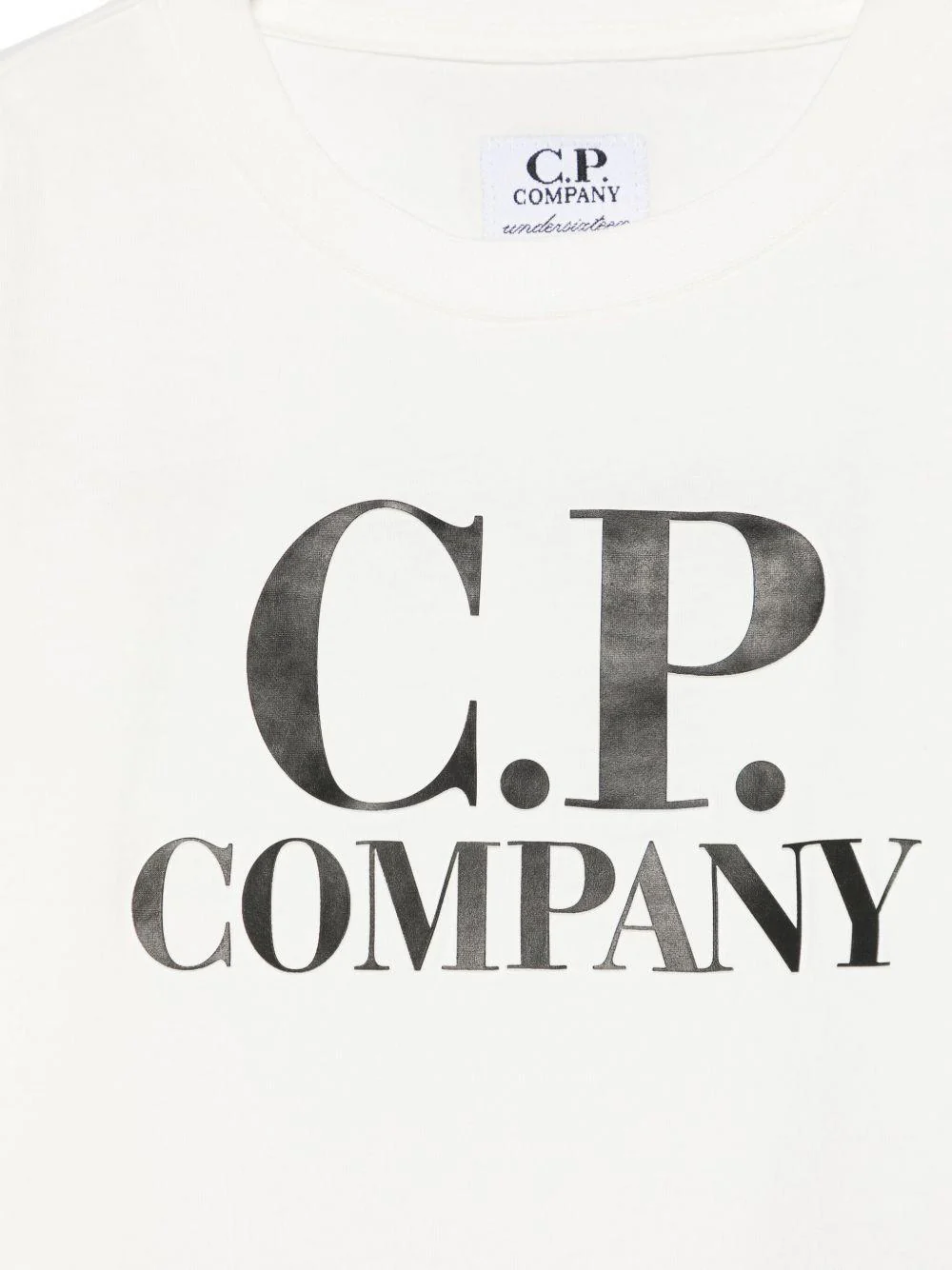 T-shirt con applicazione per bambino C.P. Company Kids bianco con girocollo - Image 3
