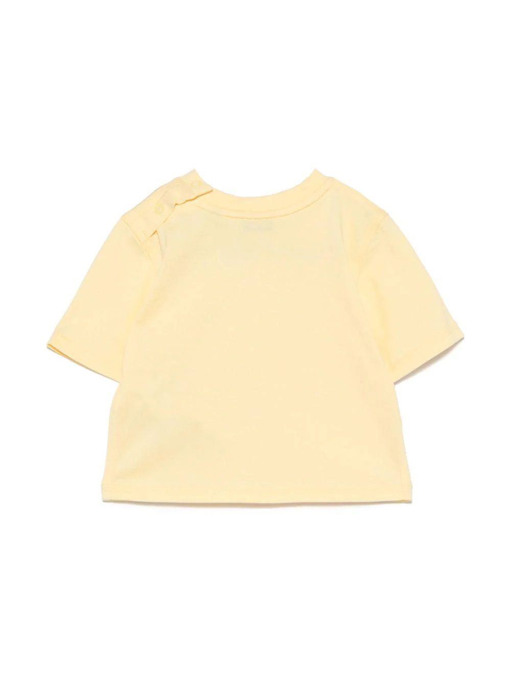T-shirt con applicazione per neonata Burberry Kids giallo con girocollo - Image 2