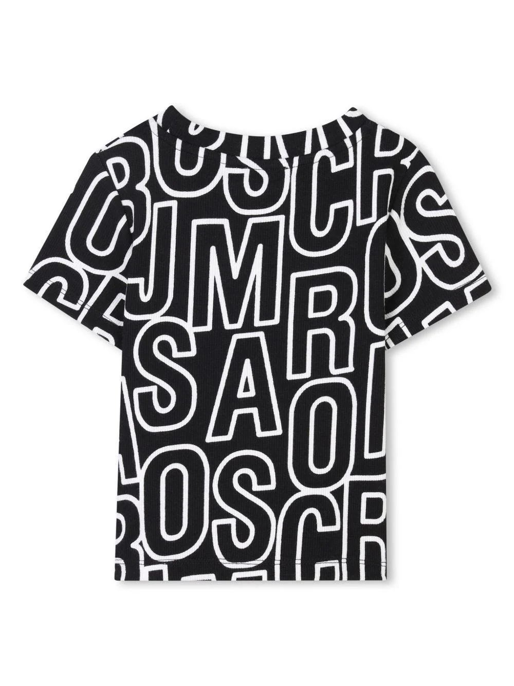 T-shirt con logo all-over per bambina Marc Jacobs Kids nero con design crop - Image 2