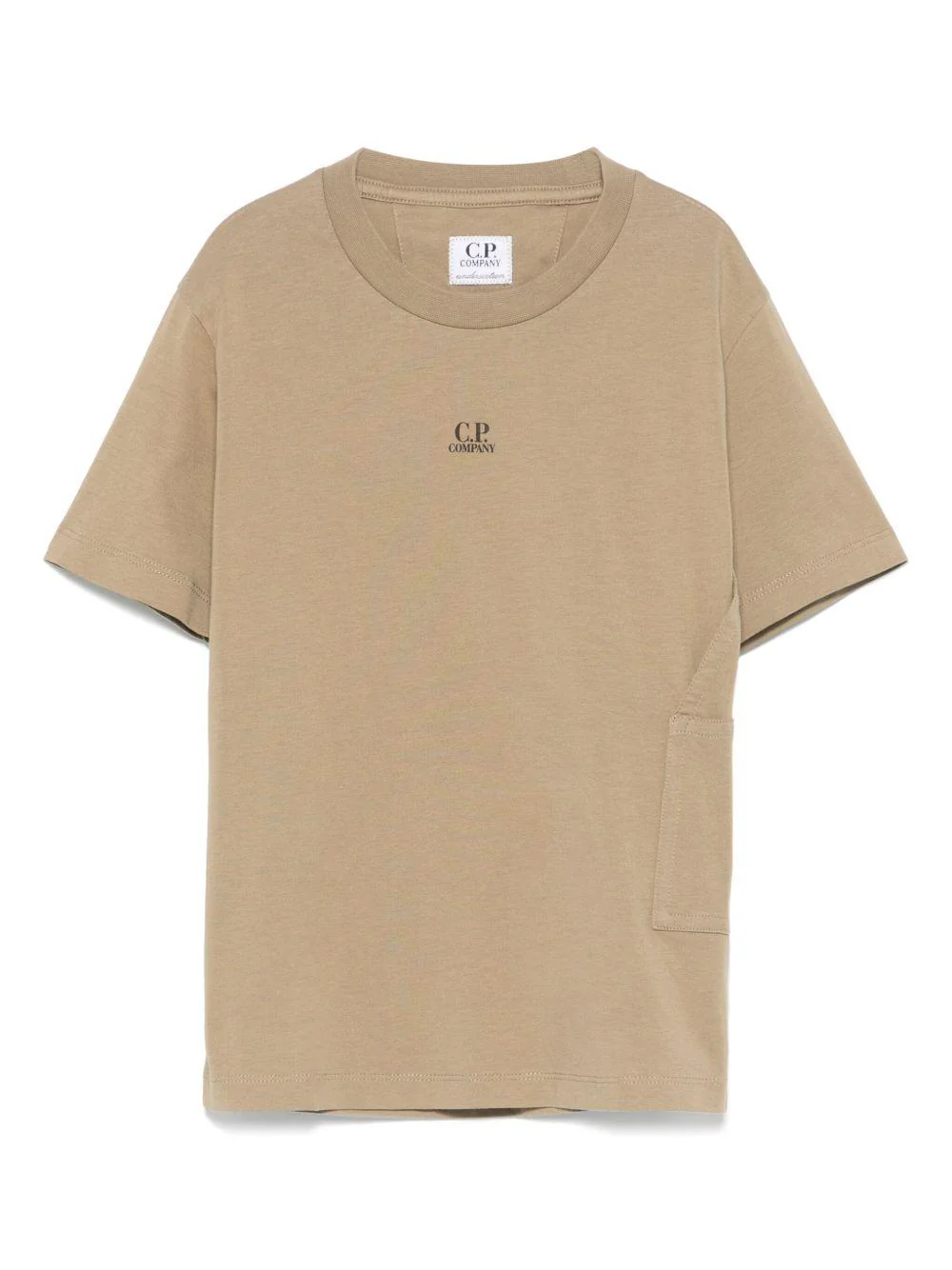 T-shirt con logo per bambino C.P. Company Kids beige con orlo dritto