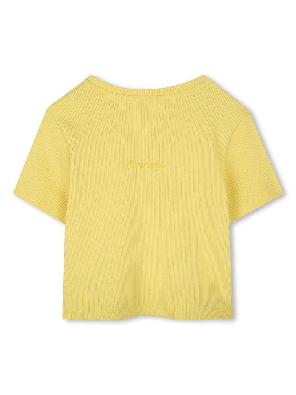 T-shirt con placca logo per bambina Givenchy Kids giallo con logo sul retro - Image 2