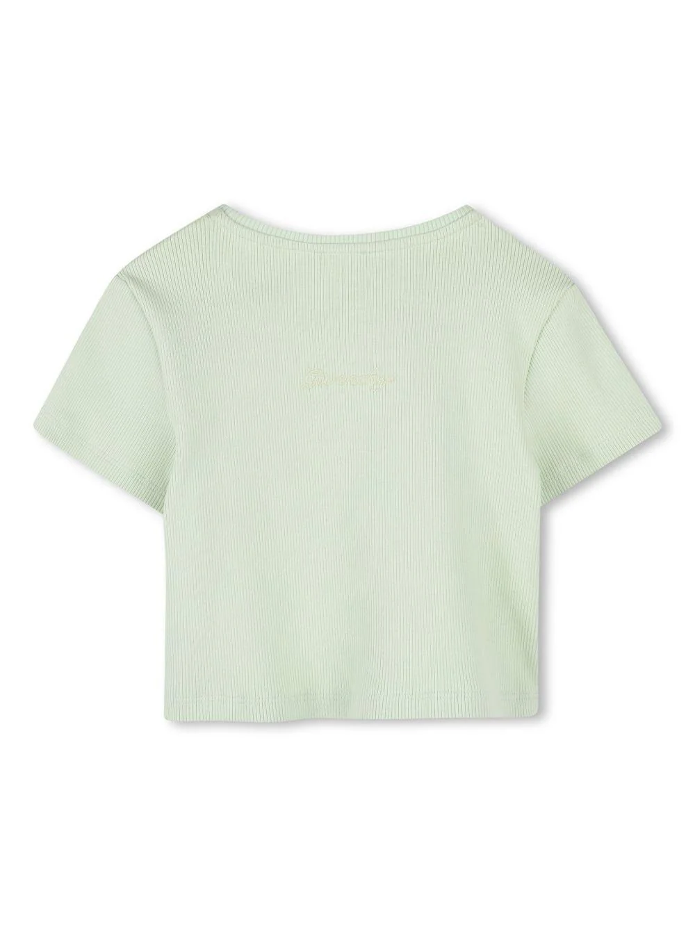 T-shirt con placca logo per bambina Givenchy Kids verde con logo sul retro - Image 2