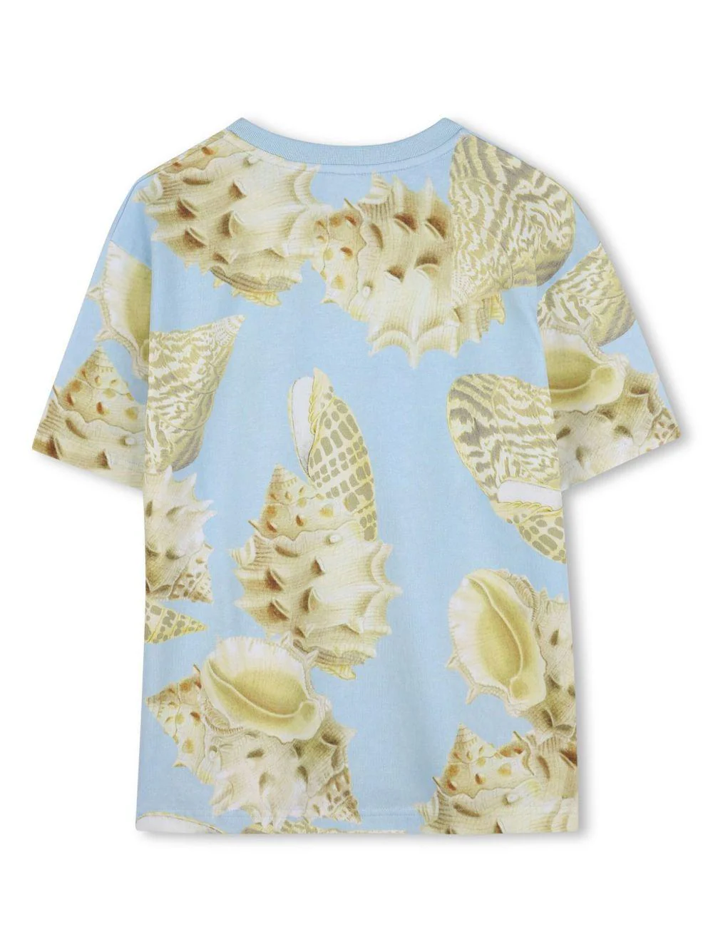 T-shirt con stampa conchiglie per bambino Givenchy Kids azzurro con trama jersey - Image 2