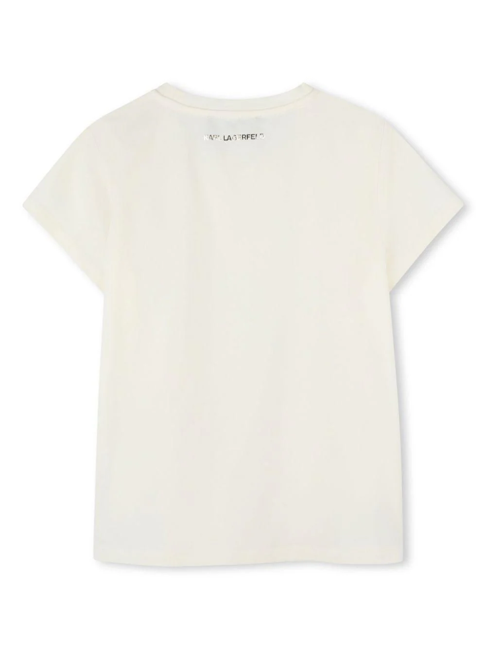 T-shirt con stampa grafica per bambina Karl Lagerfeld Kids bianco con scollo rotondo - Image 2