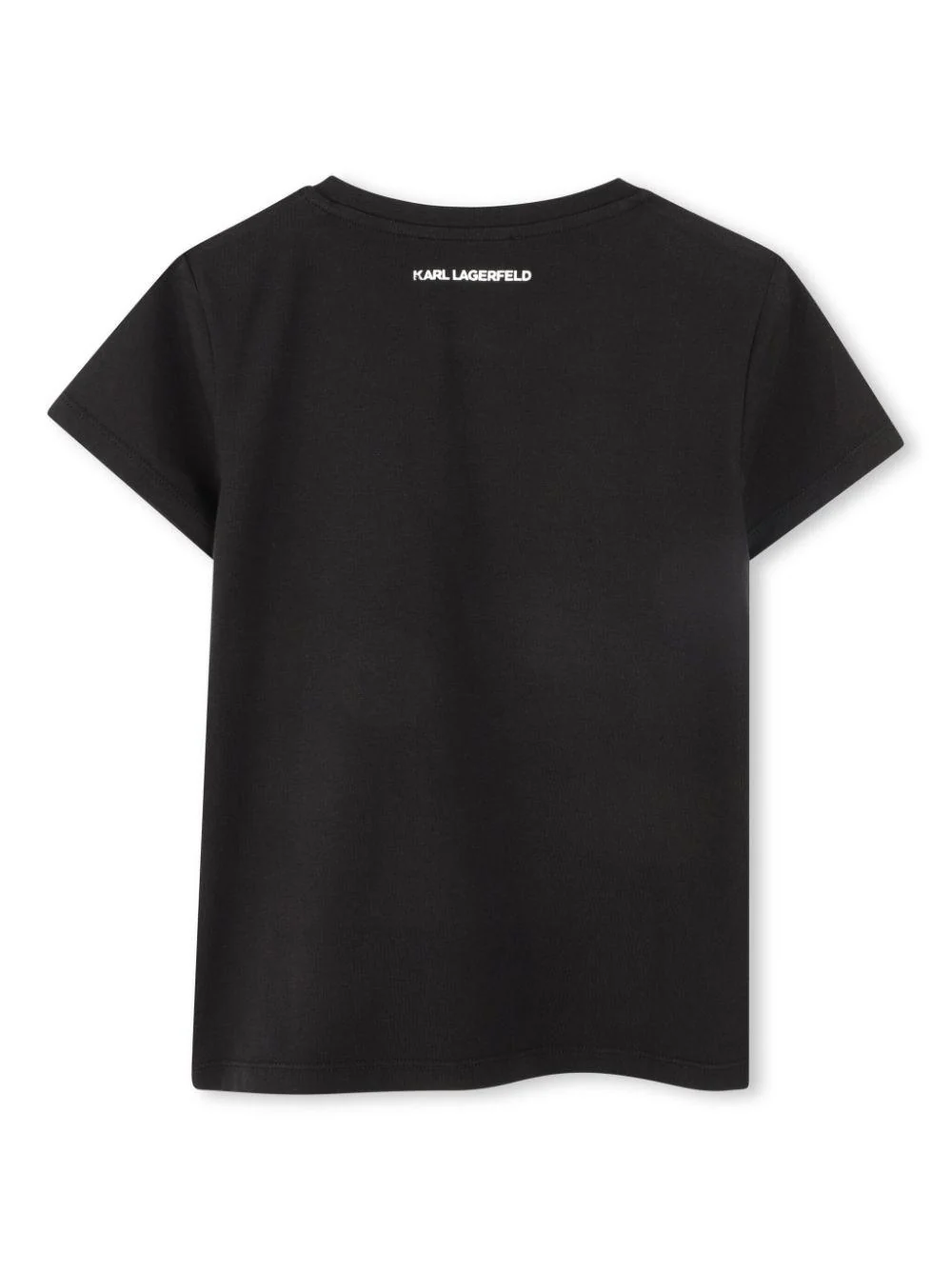 T-shirt con stampa grafica per bambina Karl Lagerfeld Kids nero con girocollo - Image 2