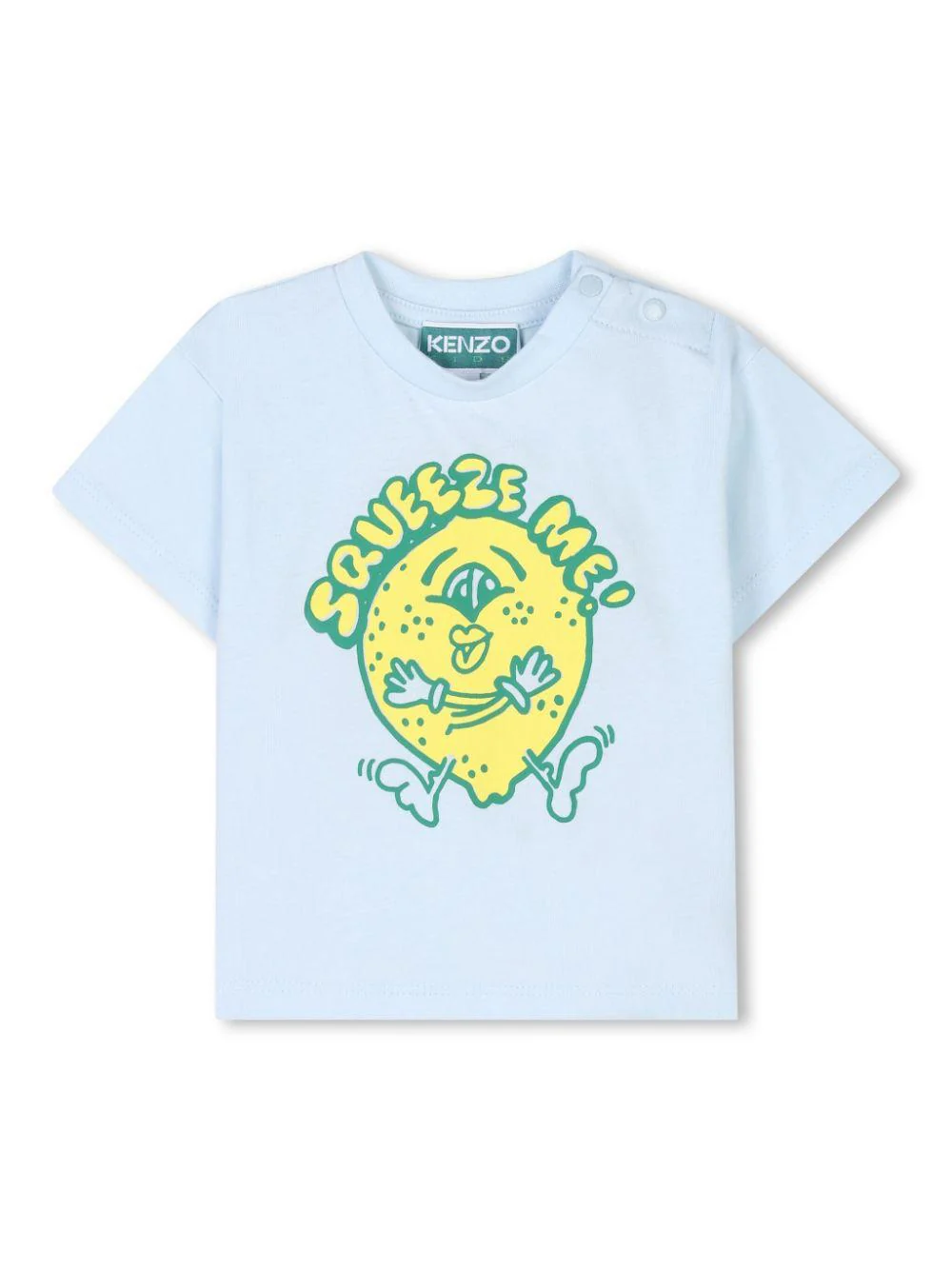 T-shirt con stampa grafica per neonato Kenzo Kids azzurro con orlo dritto