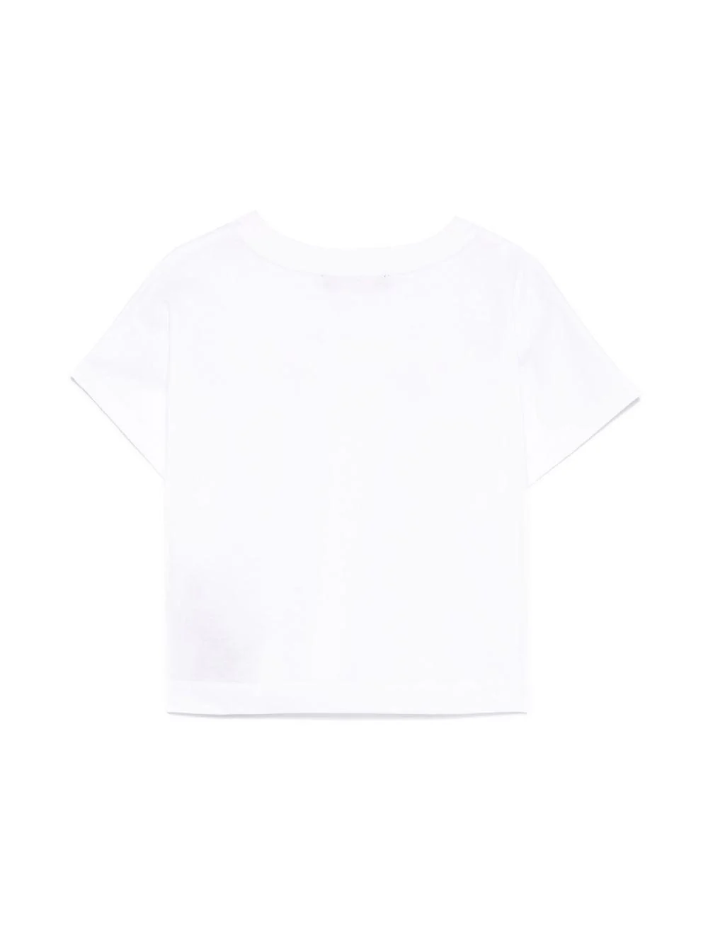 T-shirt con stampa logo per bambina Balmain Kids bianco con orlo dritto - Image 2