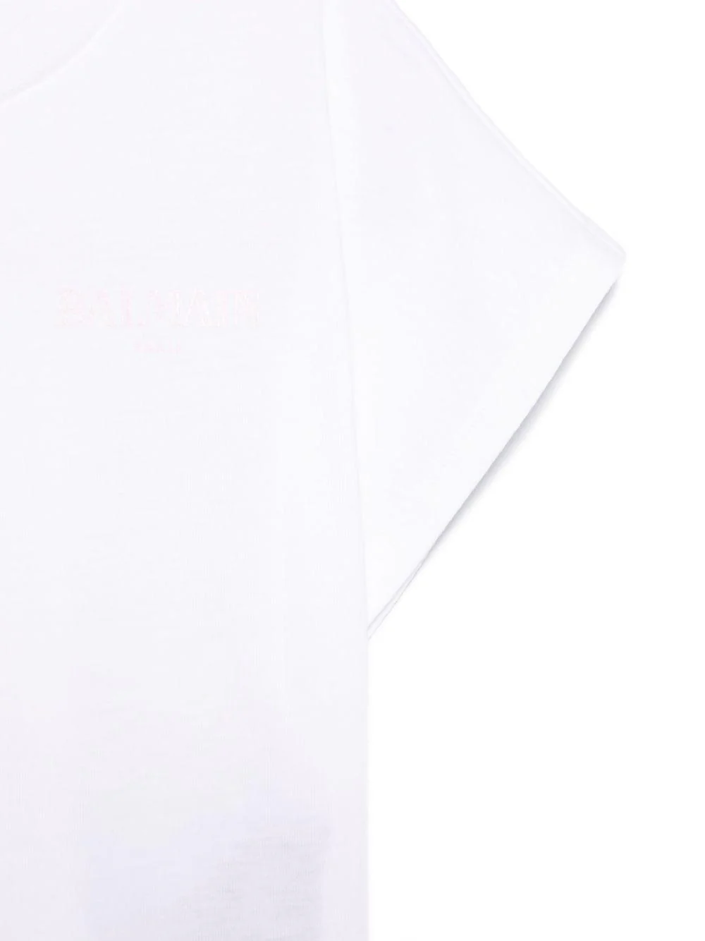 T-shirt con stampa logo per bambina Balmain Kids bianco con orlo dritto - Image 3