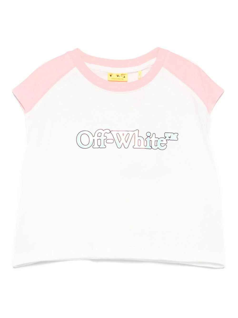 T-shirt con stampa logo per bambina Off-White Kids bianco con girocollo