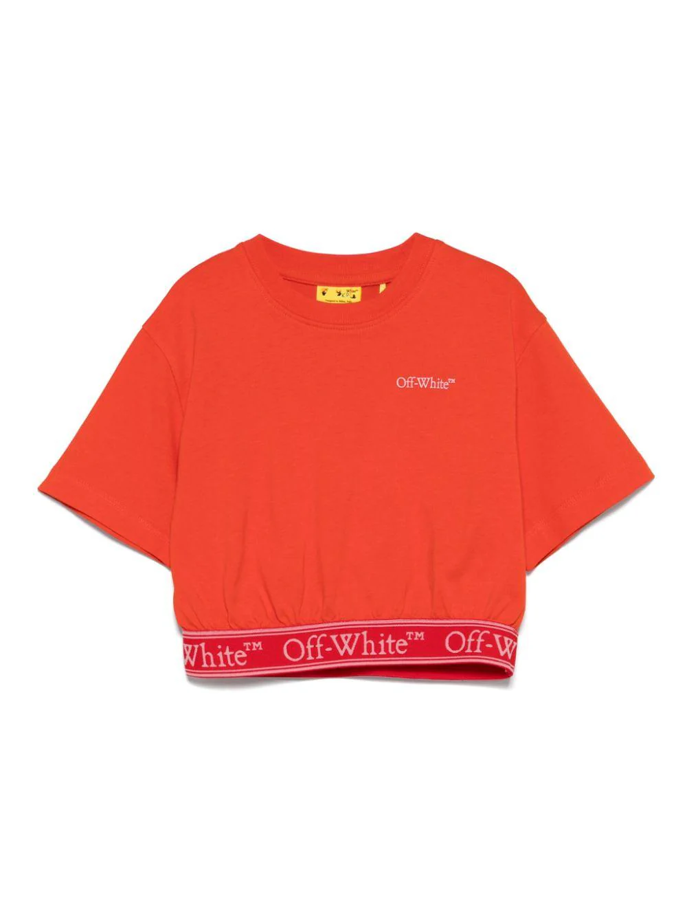 T-shirt con stampa logo per bambina Off-White Kids rosso con maniche corte