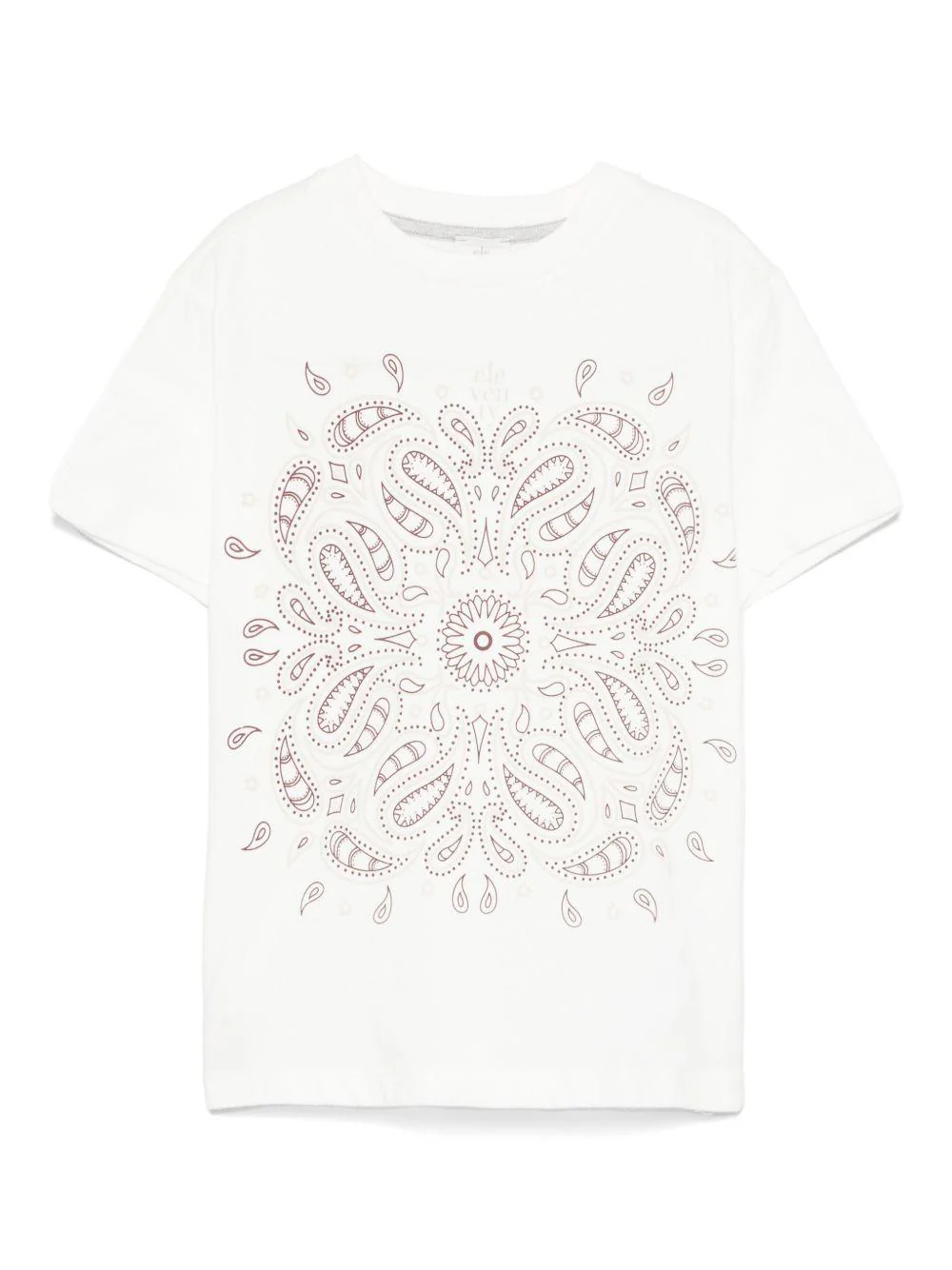 T-shirt con stampa paisley per bambino Eleventy Kids bianc con orlo dritto