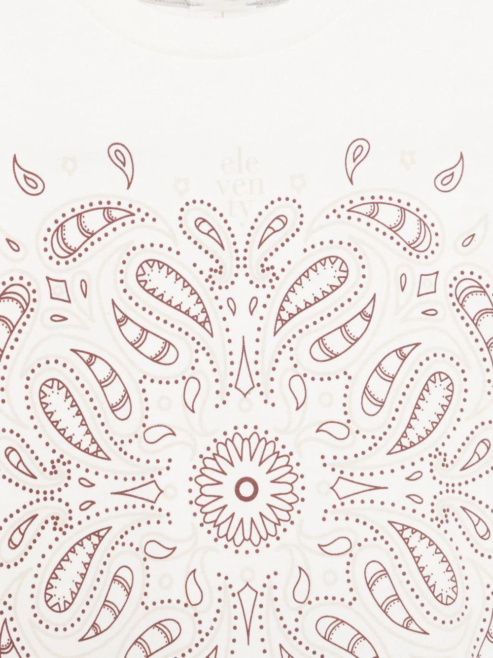 T-shirt con stampa paisley per bambino Eleventy Kids bianc con orlo dritto - Image 3