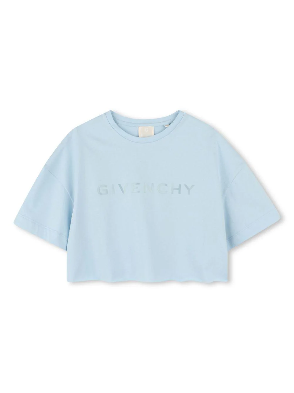 T-shirt con stampa per bambina Givenchy Kids azzurro con orlo dritto