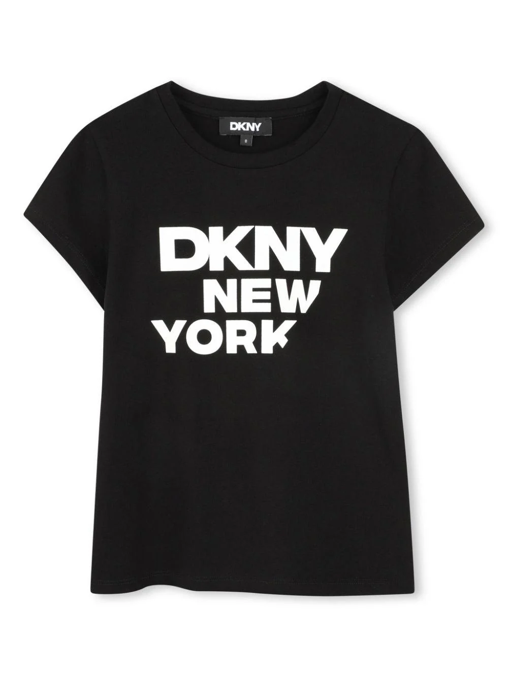 T-shirt con stampa per bambino Dkny Kids nero con girocollo