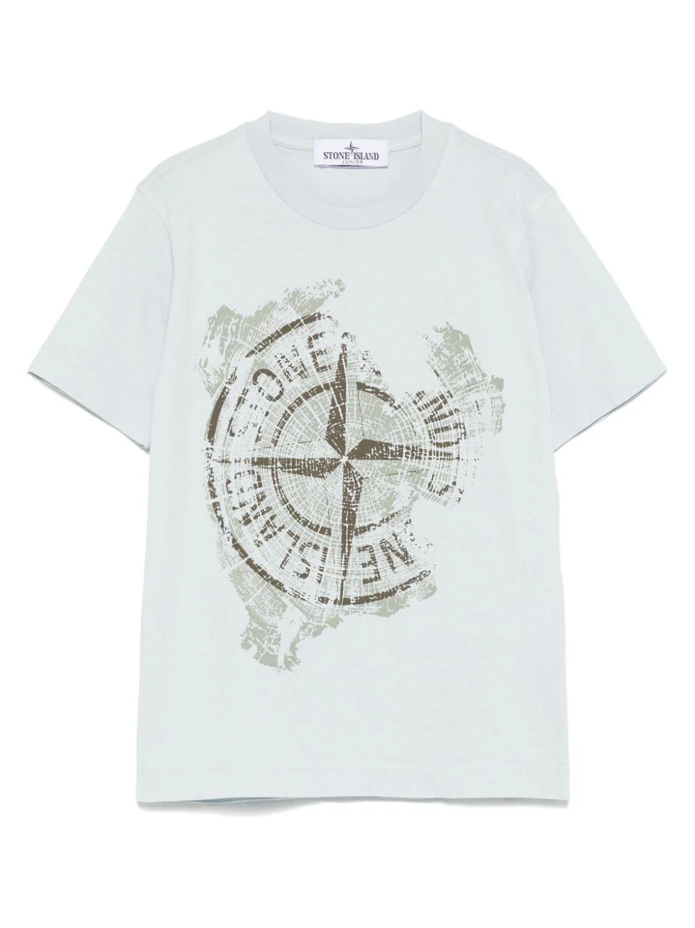 T-shirt con stampa per bambino Stone Island Junior azzurro con girocollo