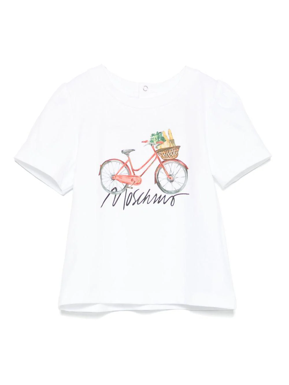 T-shirt con stampa per neonato Moschino Kids bianco con girocollo - Image 2