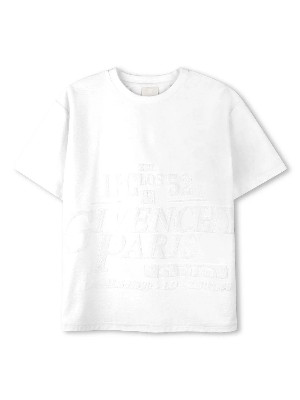 T-shirt crop con logo jacquard per bambino Givenchy Kids bianco con orlo dritto