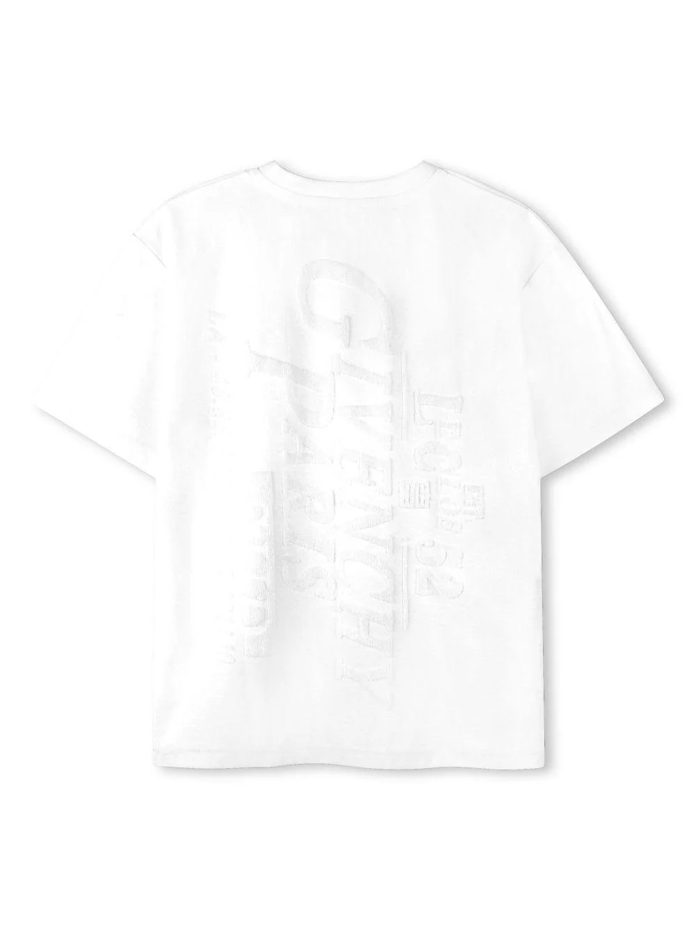 T-shirt crop con logo jacquard per bambino Givenchy Kids bianco con orlo dritto - Image 2