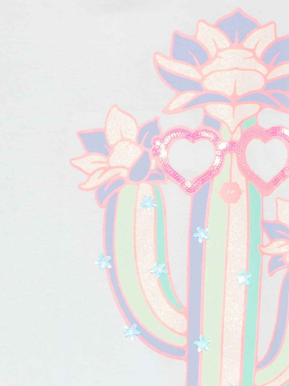 T-shirt per bambina Billieblush azzurra con stampa grafica - Image 3