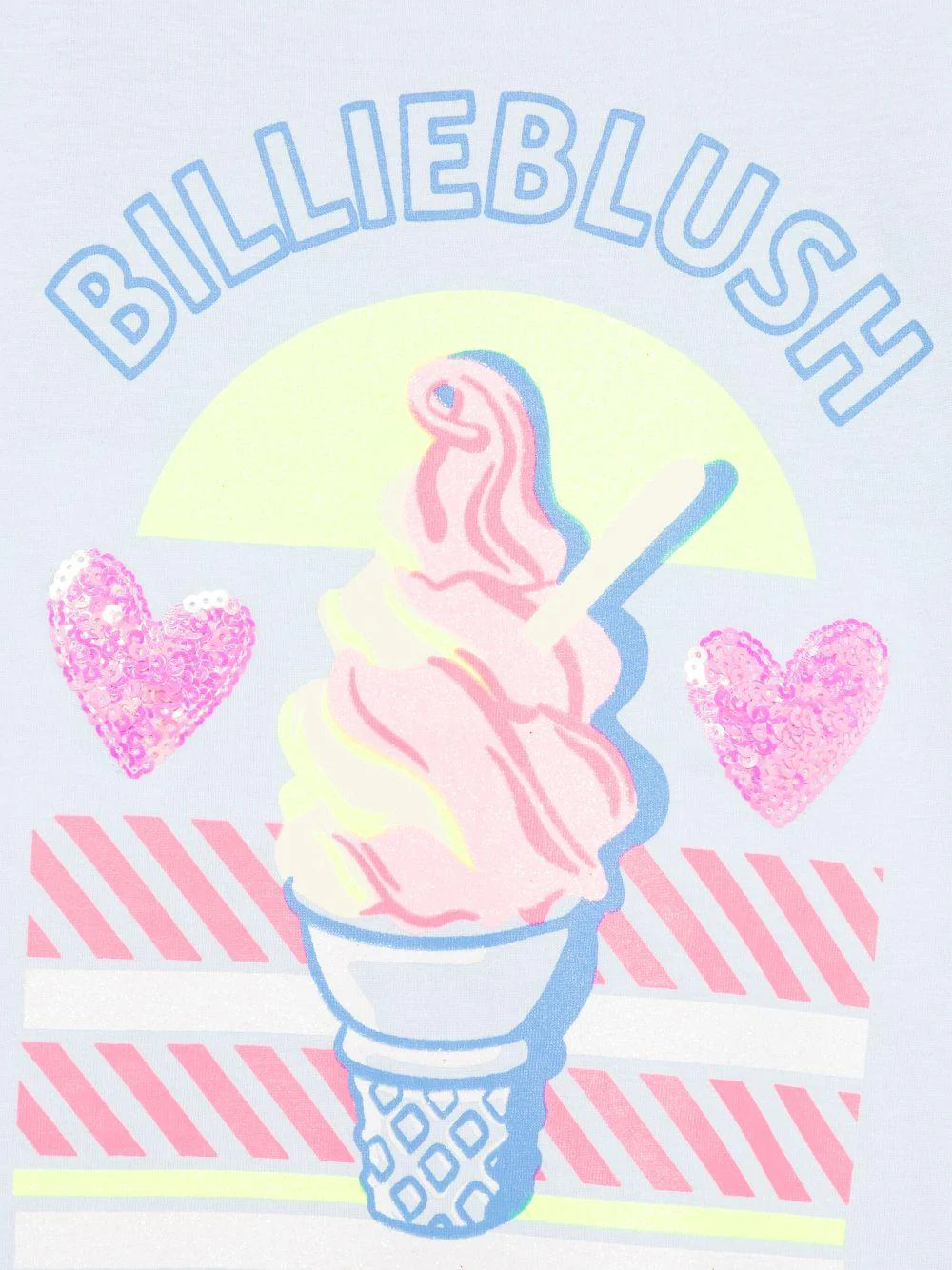 T-shirt per bambina Billieblush azzurro con stampa gelato - Image 3