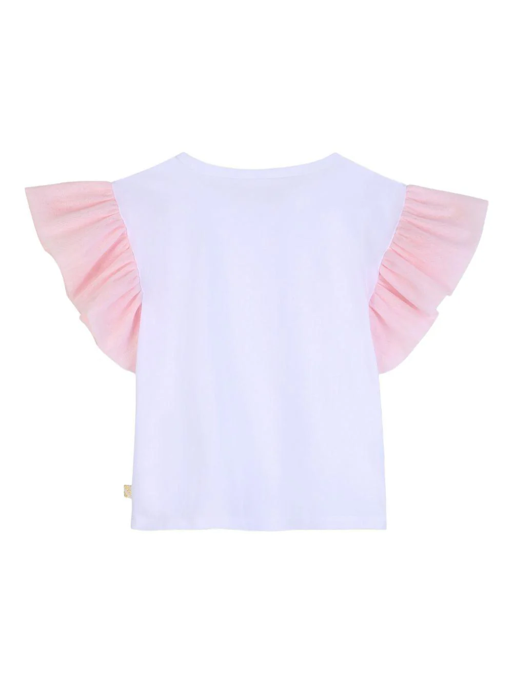 T-shirt per bambina Billieblush bianca con maniche ad aletta - Image 3