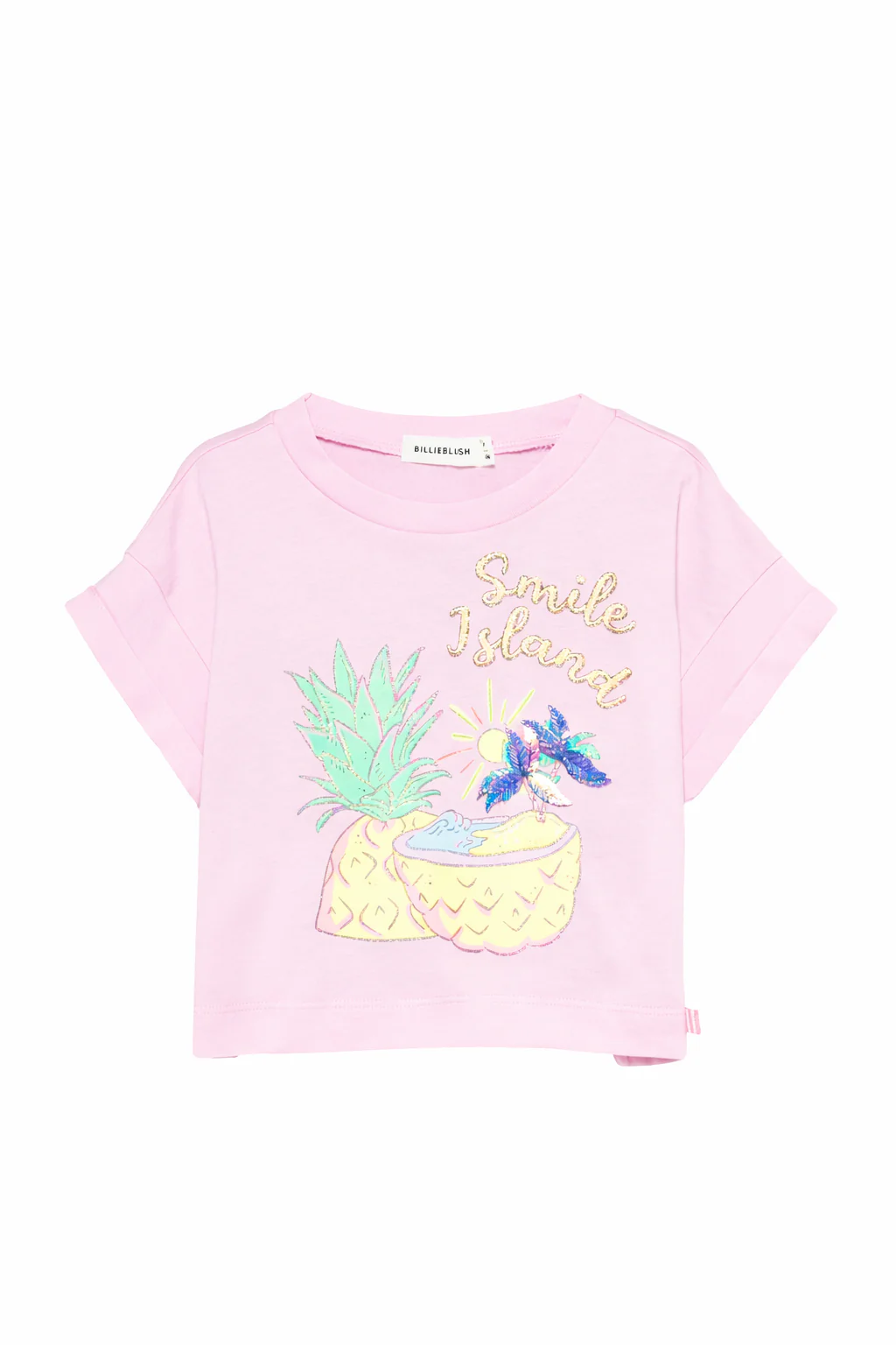 T-shirt per bambina Billieblush rosa con stampa grafica