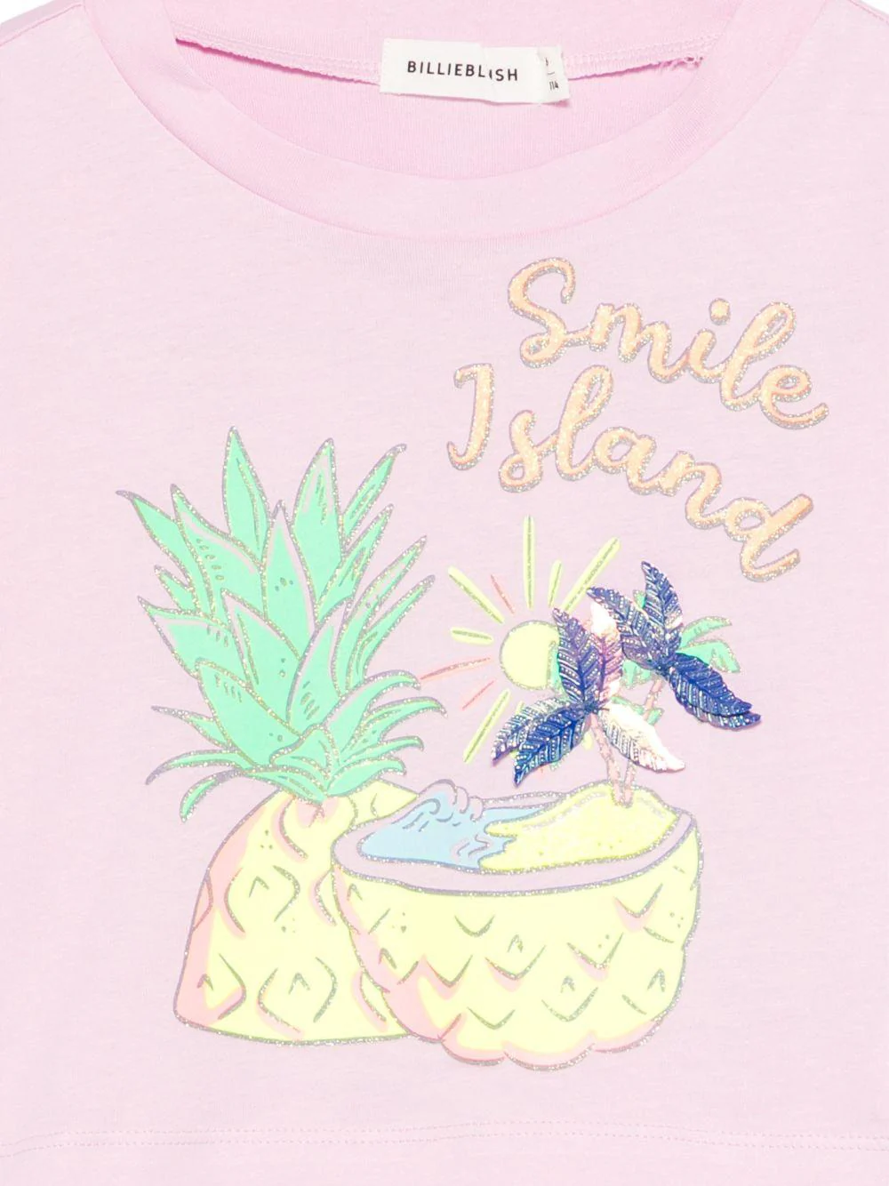 T-shirt per bambina Billieblush rosa con stampa grafica - Image 3