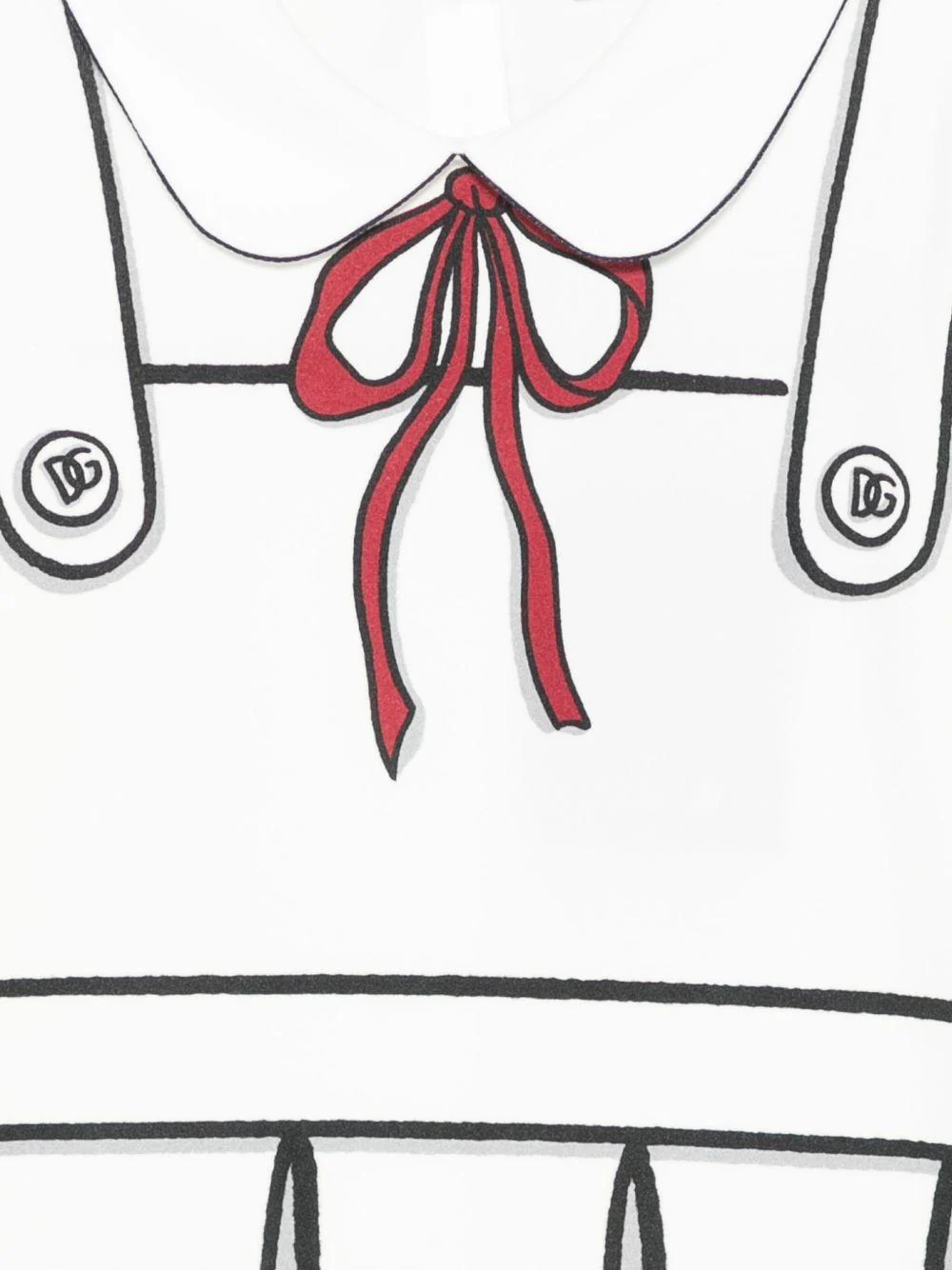 T-shirt per bambina Dolce & Gabbana Kids bianca con stampa a trompe l'oeil - Image 2