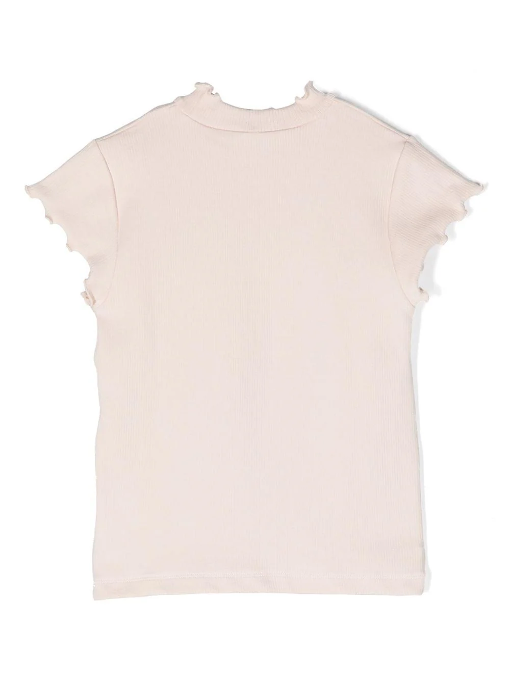 T-shirt per bambina Donsje rosa cipria a coste - Image 2