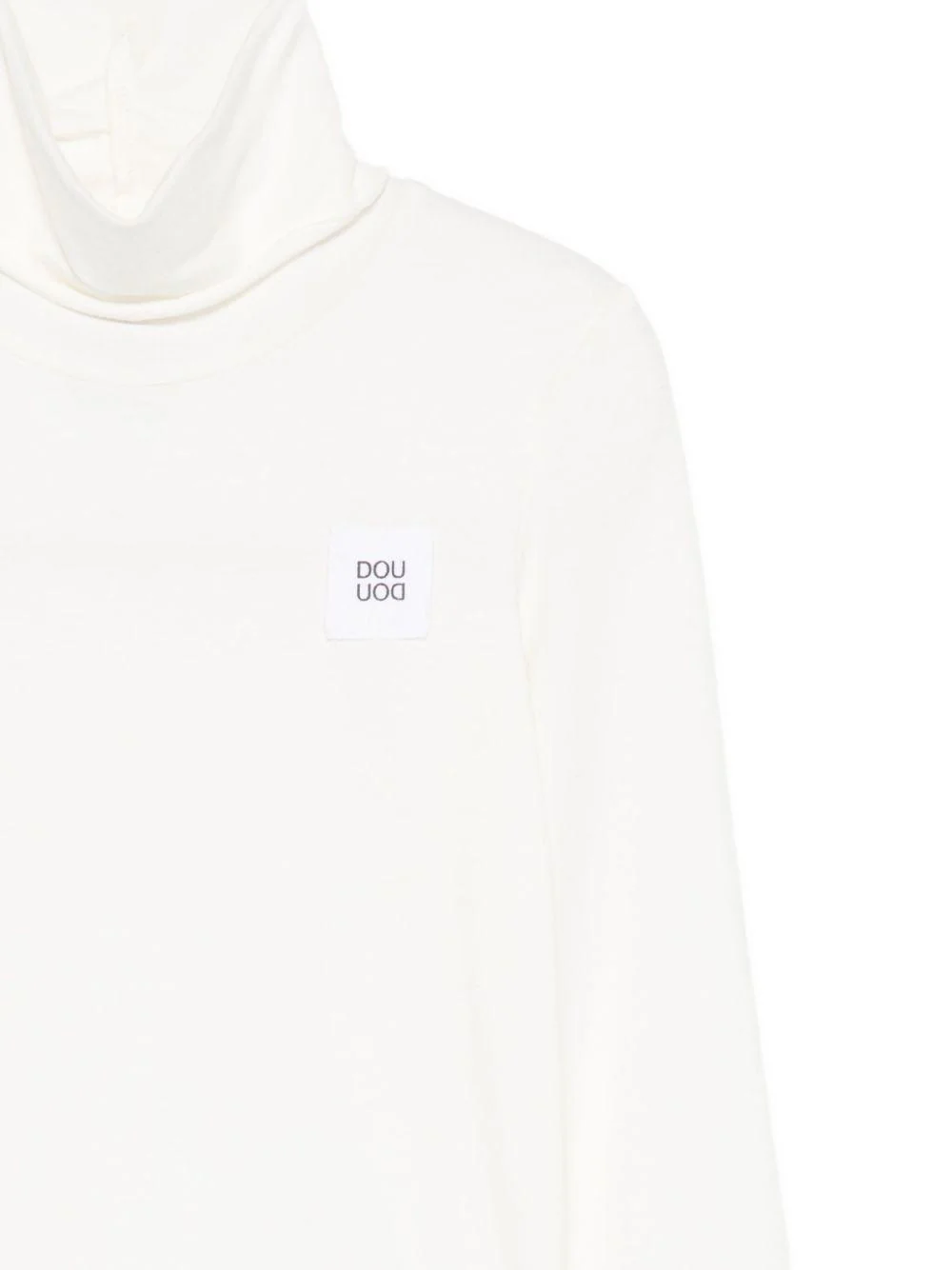 T-shirt per bambina Douuod Kids bianca con toppa con logo - Image 3