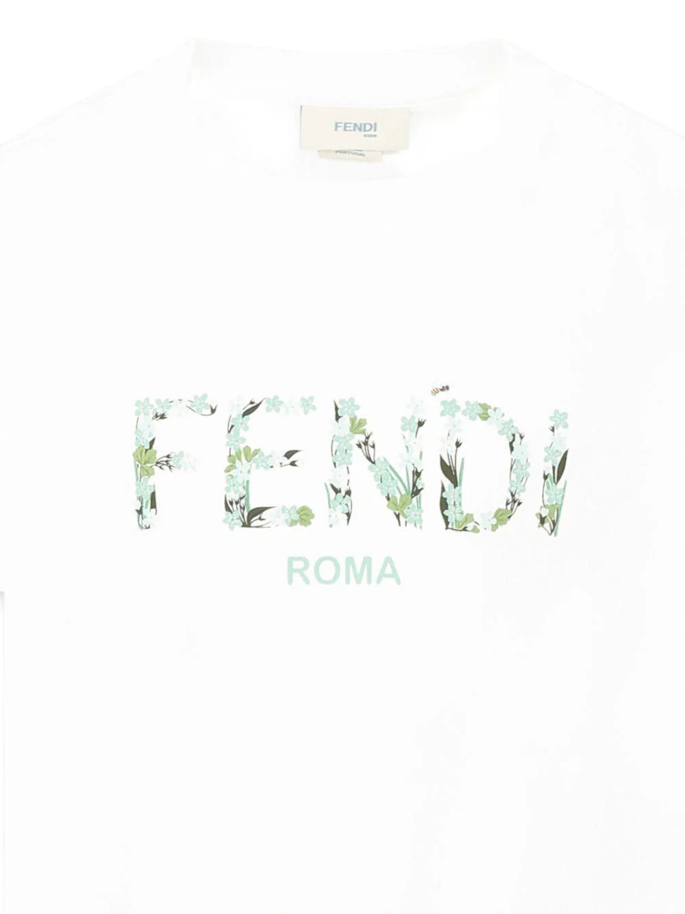 T-shirt per bambina Fendi Kids bianco con logo - Image 2