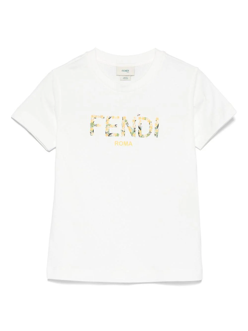 T-shirt per bambina Fendi Kids bianco con logo