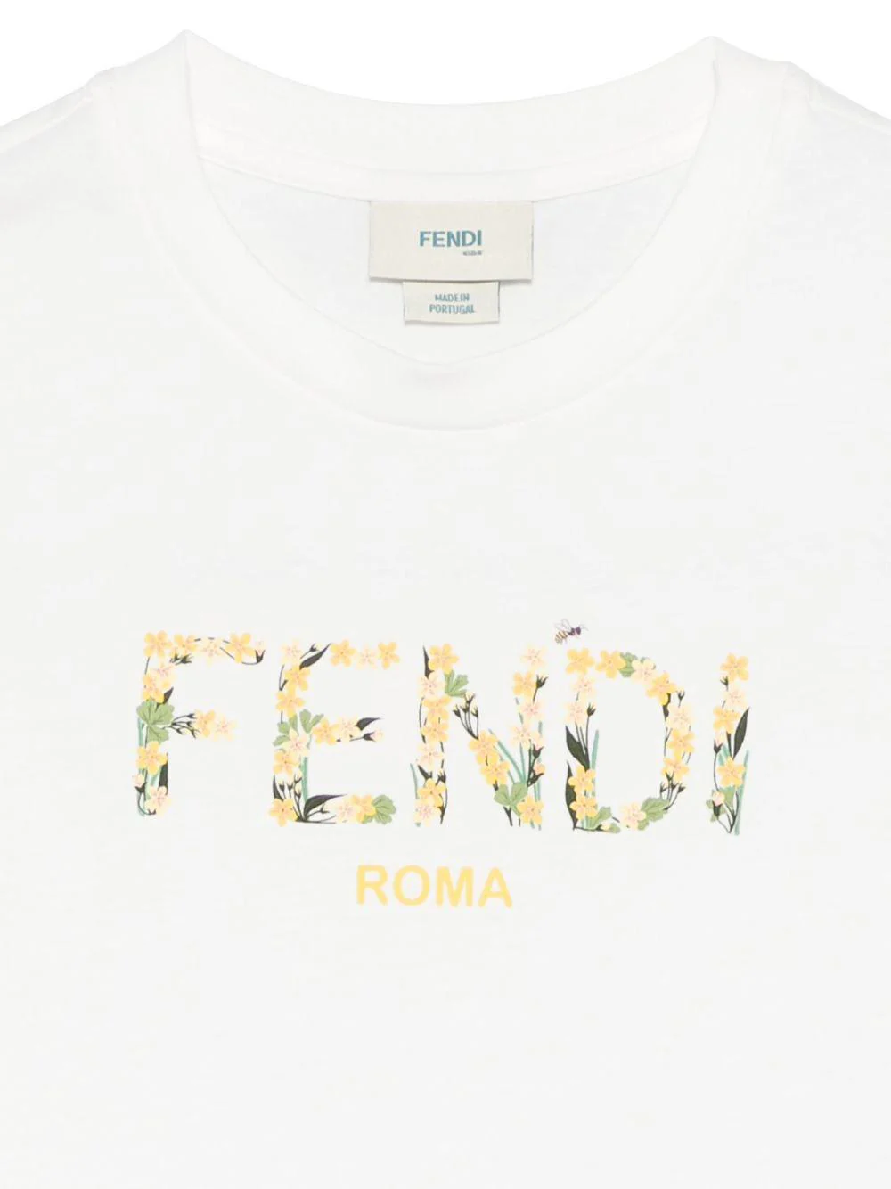 T-shirt per bambina Fendi Kids bianco con logo - Image 3