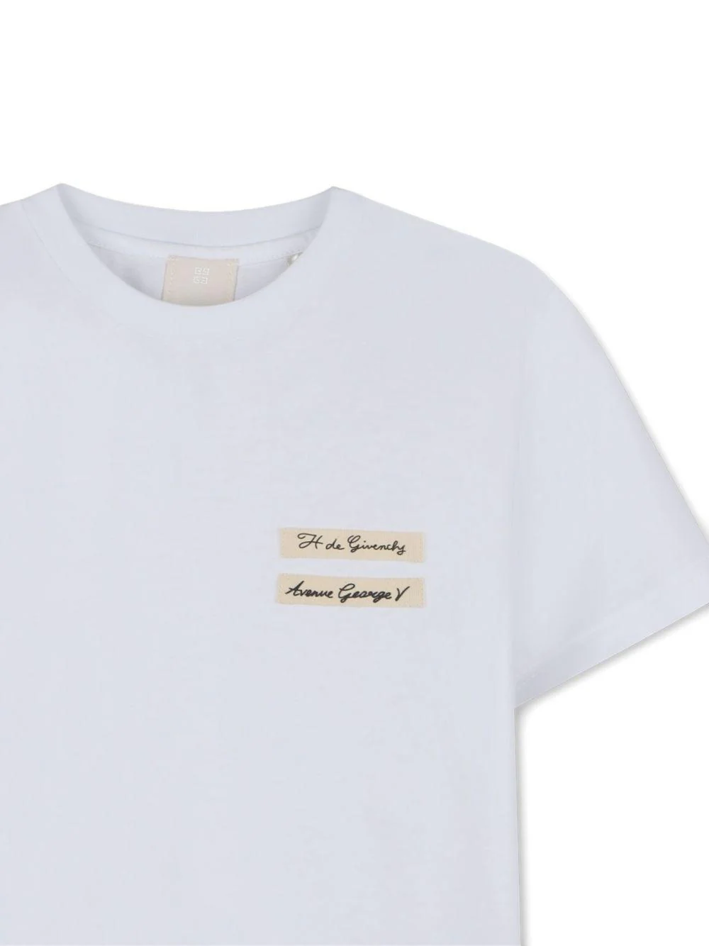 T-shirt per bambina Givenchy Kids bianca con logo sul davanti - Image 3