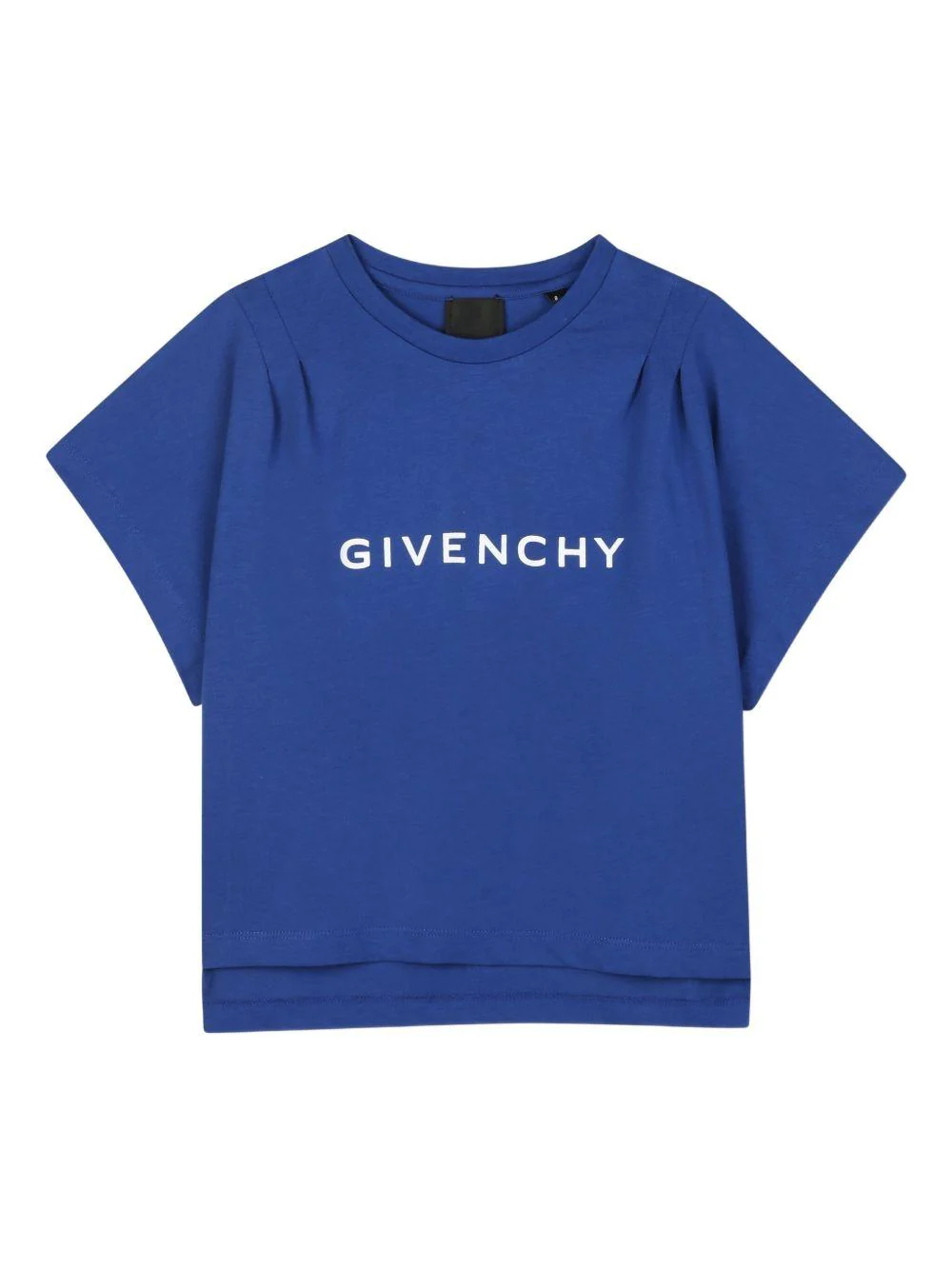T-shirt per bambina Givenchy Kids blu con logo sul davanti