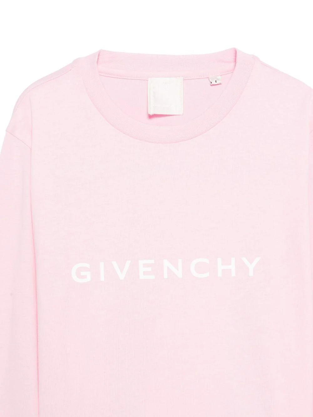 T-shirt per bambina Givenchy Kids rosa con logo sul davanti - Image 2