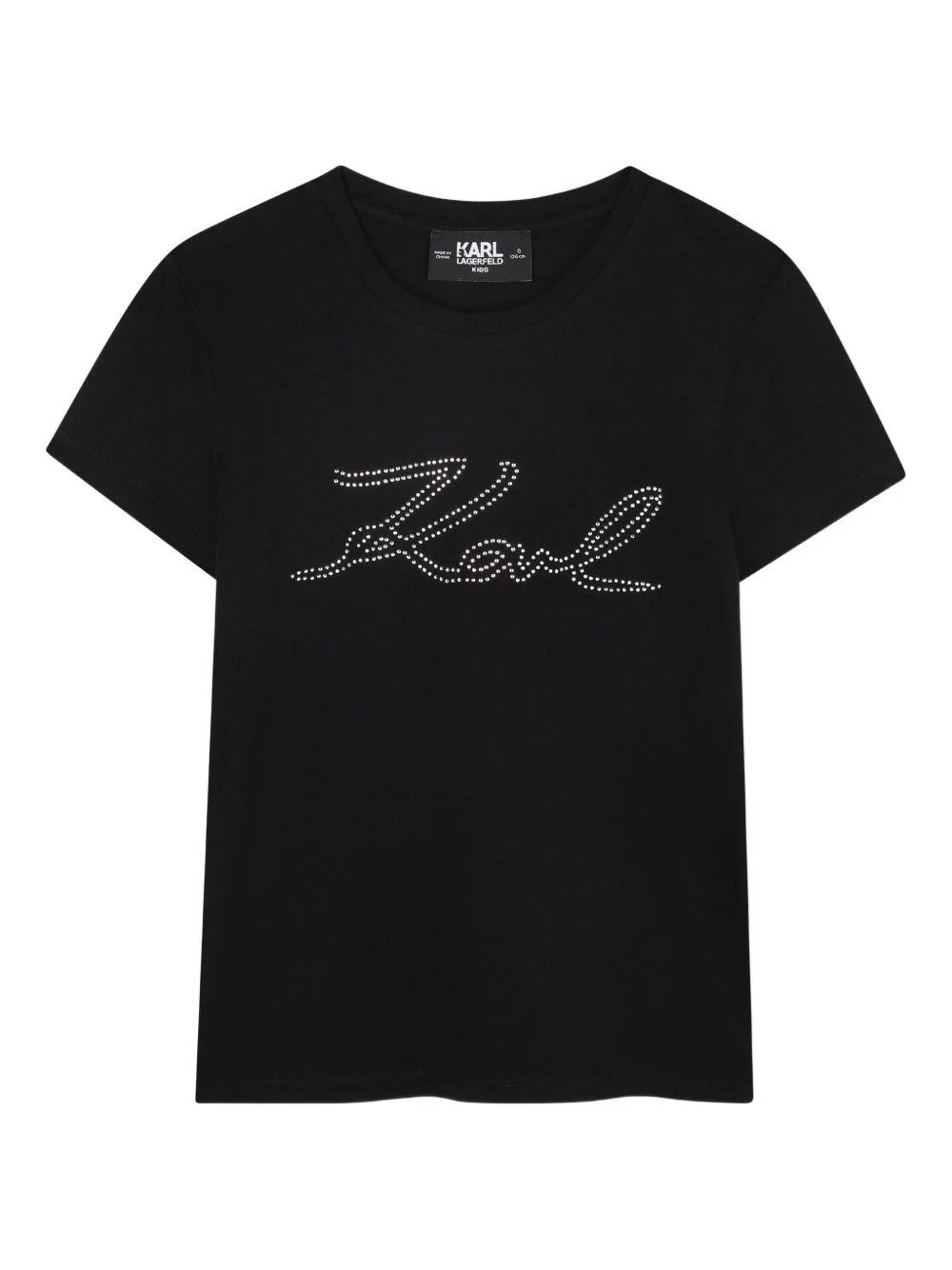 T-shirt per bambina Karl Lagerfeld Kids nero con strass