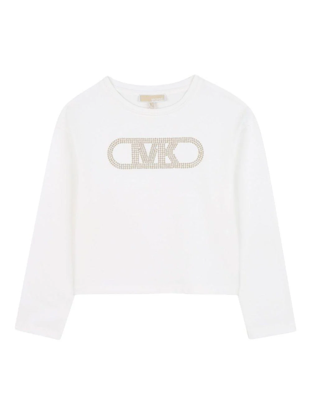 T-shirt per bambina Michael Kors Kids bianca con dettaglio logo
