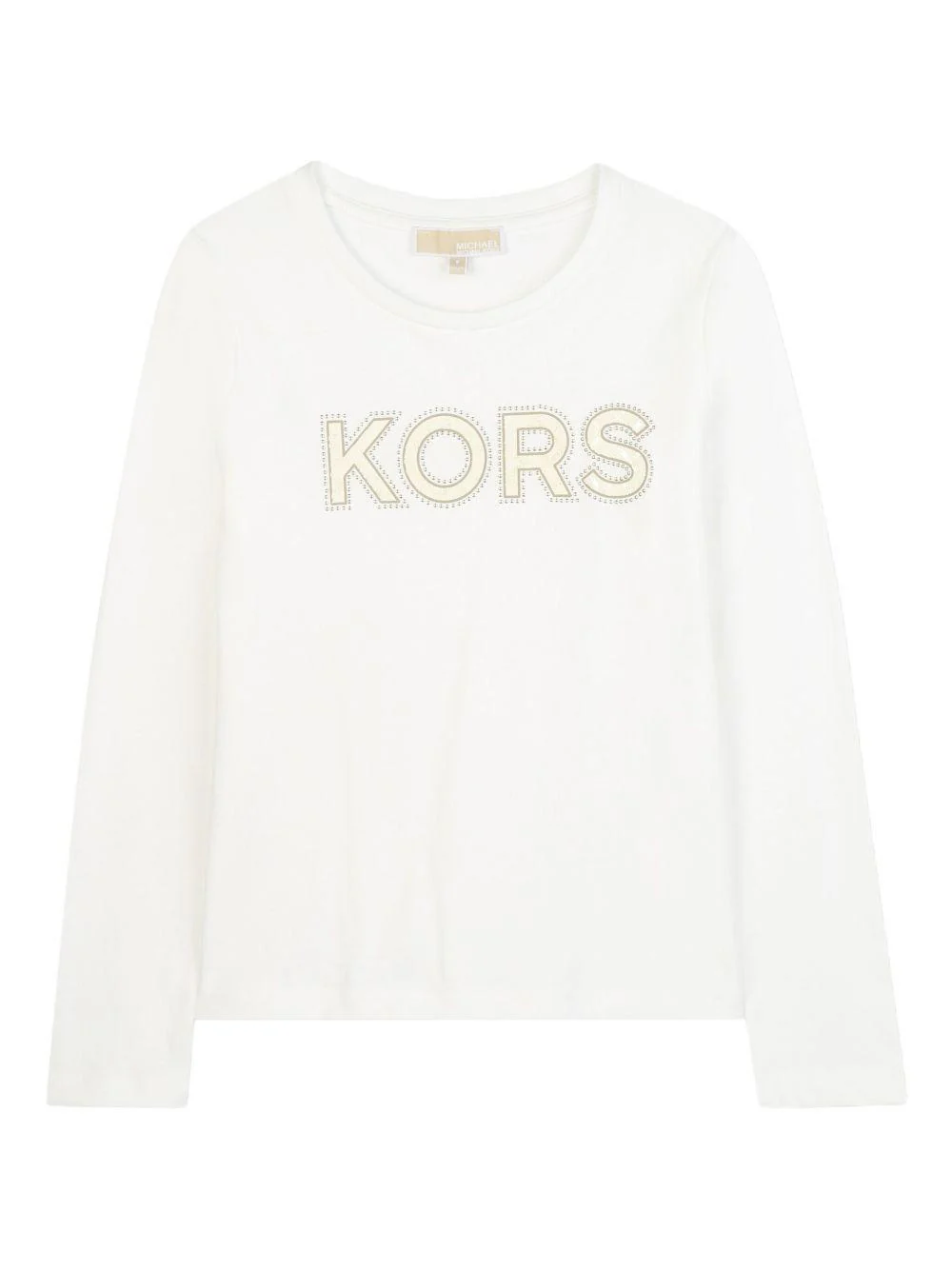 T-shirt per bambina Michael Kors Kids bianca con logo sul davanti
