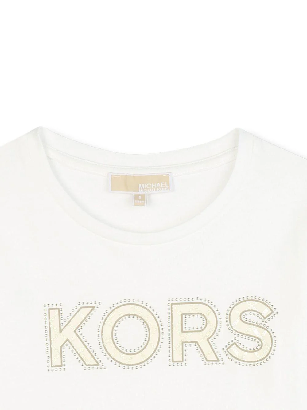 T-shirt per bambina Michael Kors Kids bianca con logo sul davanti - Image 3