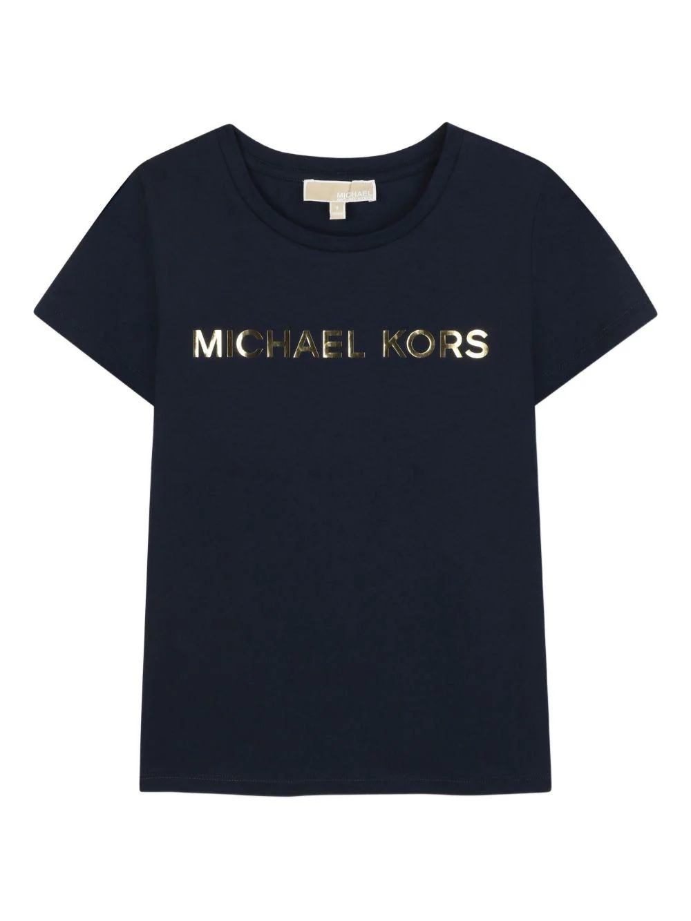 T-shirt per bambina Michael Kors Kids blu con logo dorato