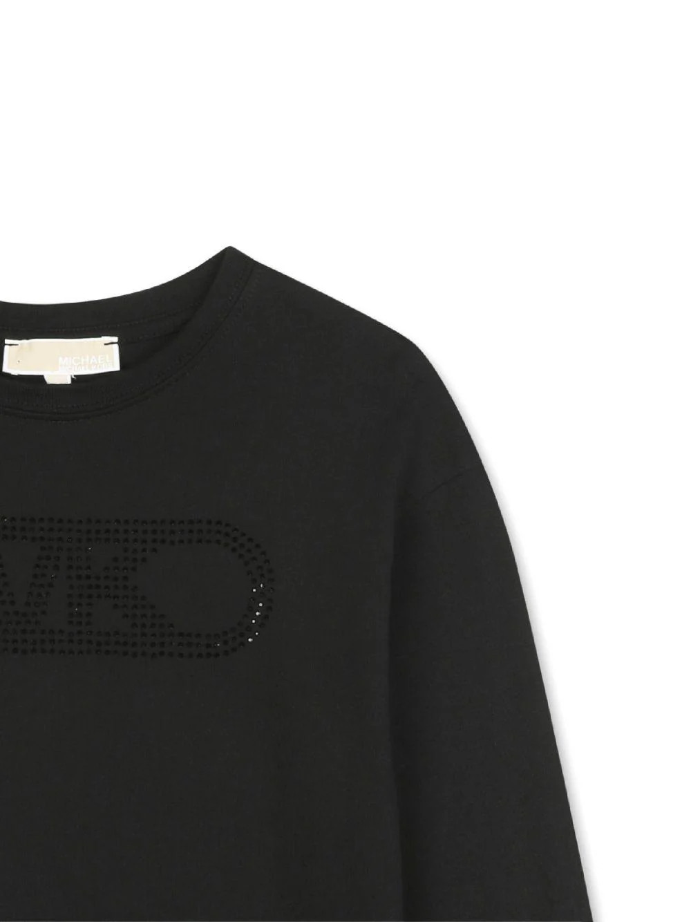 T-shirt per bambina Michael Kors Kids nera con dettaglio logo - Image 2